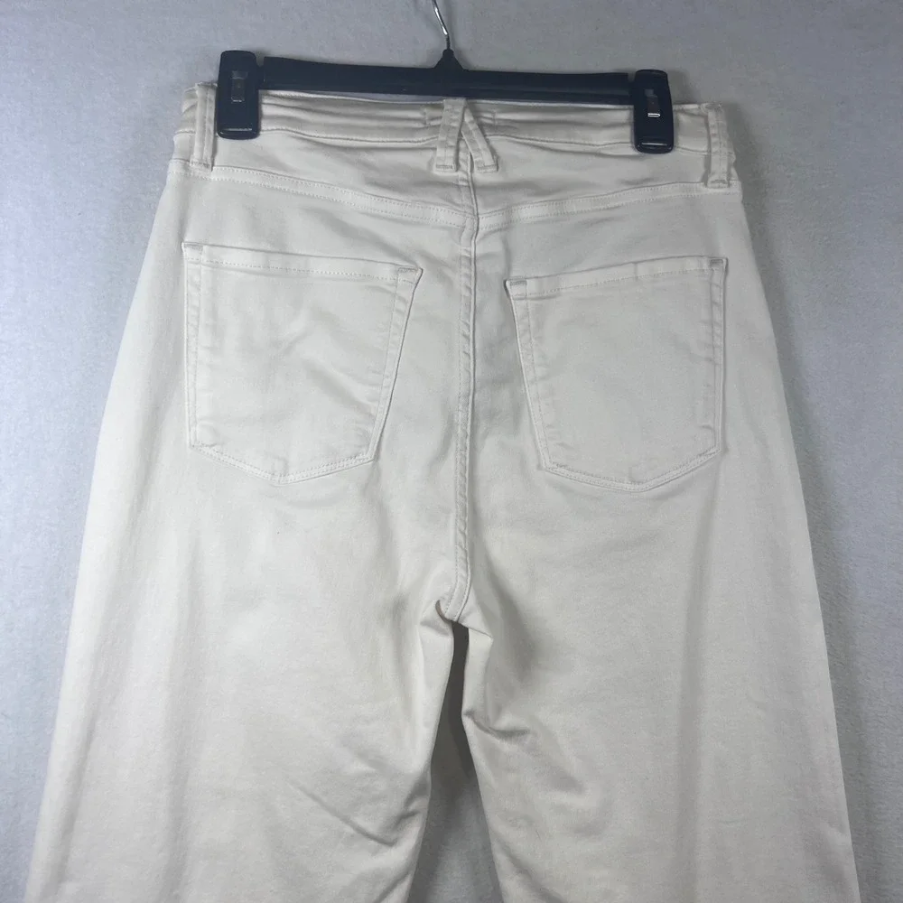 Lauren Conrad High Rise Straight Leg Jeans Cream Off White Size 6 Cotton Stretch